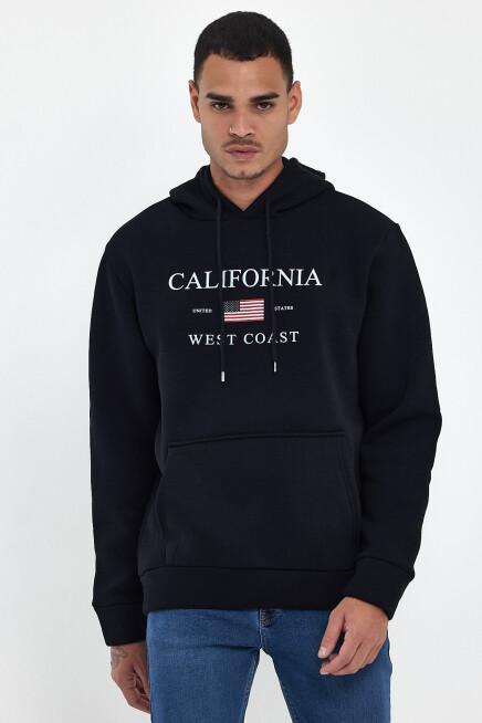 Süperlife Erkek Rahat Kalıp İçi Polarlı 3 iplik Amerikan Baskılı Swetashırt Spr24sw01