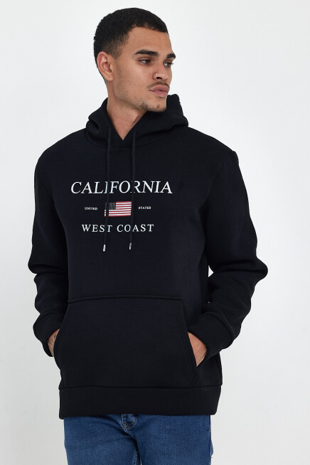 Süperlife Erkek Rahat Kalıp İçi Polarlı 3 iplik Amerikan Baskılı Swetashırt Spr24sw01