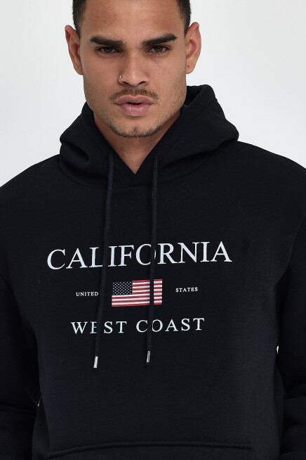 Süperlife Erkek Rahat Kalıp İçi Polarlı 3 iplik Amerikan Baskılı Swetashırt Spr24sw01