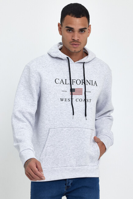 Süperlife Erkek Rahat Kalıp İçi Polarlı 3 iplik Amerikan Baskılı Swetashırt Spr24sw01