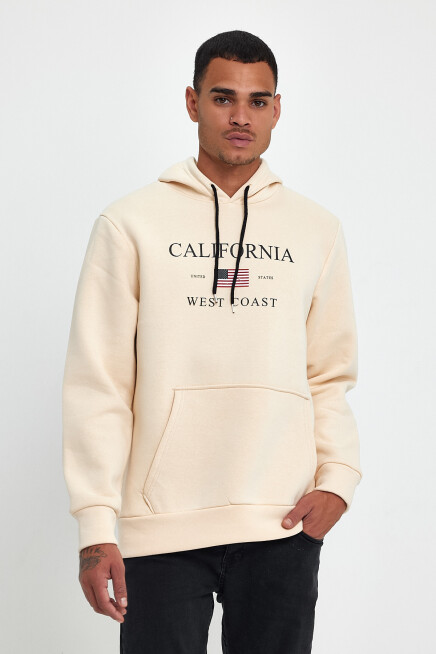 Süperlife Erkek Rahat Kalıp İçi Polarlı 3 iplik Amerikan Baskılı Swetashırt Spr24sw01