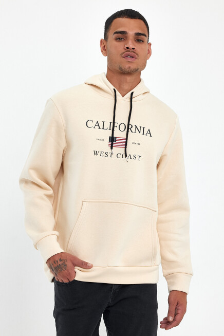 Süperlife Erkek Rahat Kalıp İçi Polarlı 3 iplik Amerikan Baskılı Swetashırt Spr24sw01