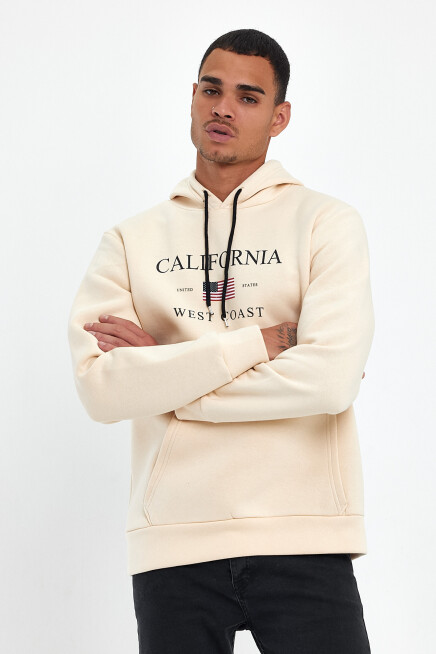 Süperlife Erkek Rahat Kalıp İçi Polarlı 3 iplik Amerikan Baskılı Swetashırt Spr24sw01