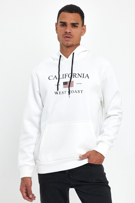 Süperlife Erkek Rahat Kalıp İçi Polarlı 3 iplik Amerikan Baskılı Swetashırt Spr24sw01