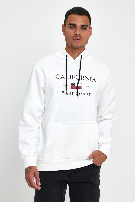 Süperlife Erkek Rahat Kalıp İçi Polarlı 3 iplik Amerikan Baskılı Swetashırt Spr24sw01