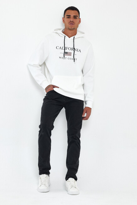 Süperlife Erkek Rahat Kalıp İçi Polarlı 3 iplik Amerikan Baskılı Swetashırt Spr24sw01