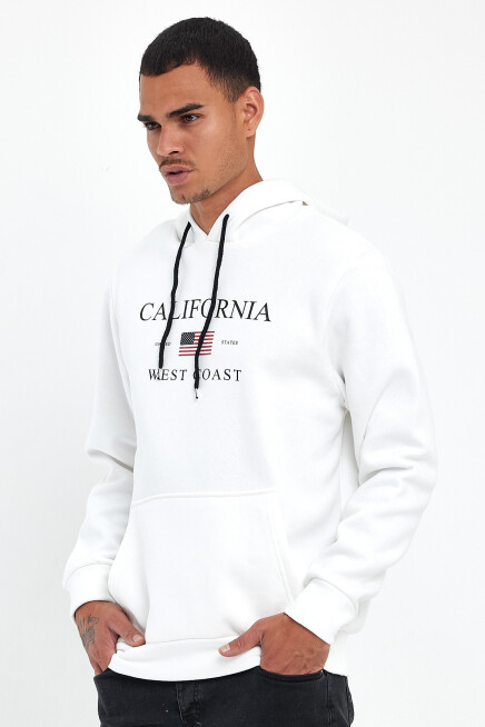 Süperlife Erkek Rahat Kalıp İçi Polarlı 3 iplik Amerikan Baskılı Swetashırt Spr24sw01