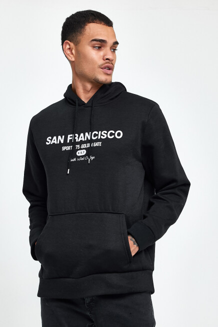 Süperlife Erkek Rahat Kalıp İçi Polarlı 3 iplik San Francisco Swetashırt spr24sw02