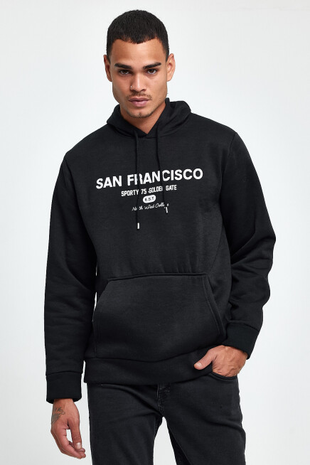 Süperlife Erkek Rahat Kalıp İçi Polarlı 3 iplik San Francisco Swetashırt spr24sw02