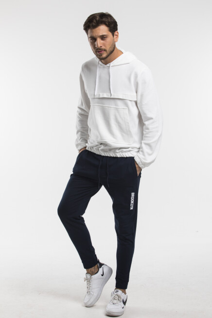 Erkek Regular/Normal Kesim Lastik Belli Brooklyn Şehir İnce Baskılı Eşofman Altı 24EA203