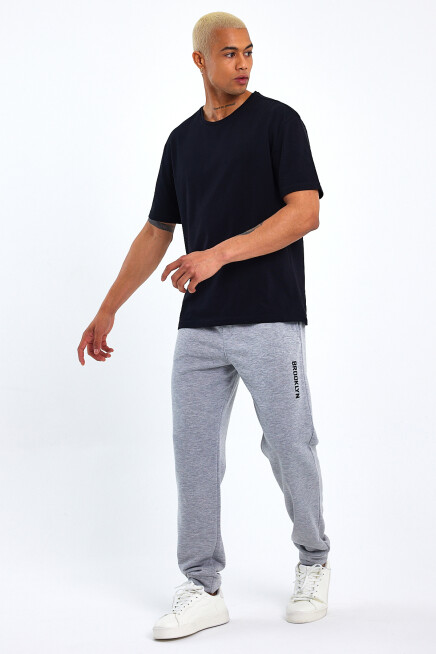 Erkek Regular/Normal Kesim Lastik Belli Brooklyn Şehir İnce Baskılı Eşofman Altı 24EA203