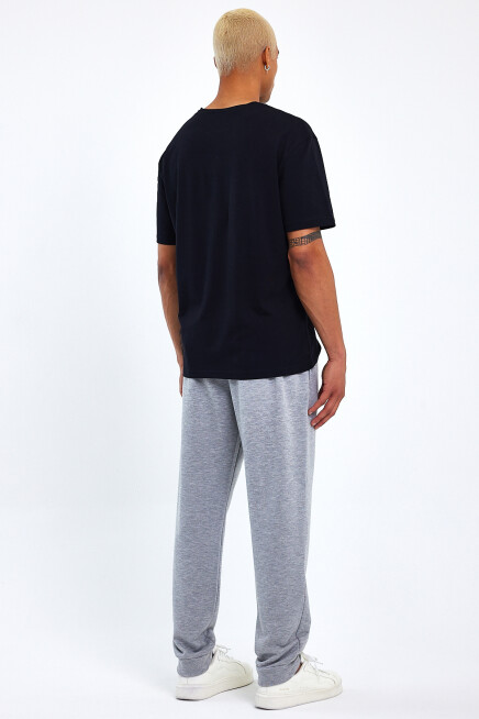 Erkek Regular/Normal Kesim Lastik Belli Brooklyn Şehir İnce Baskılı Eşofman Altı 24EA203