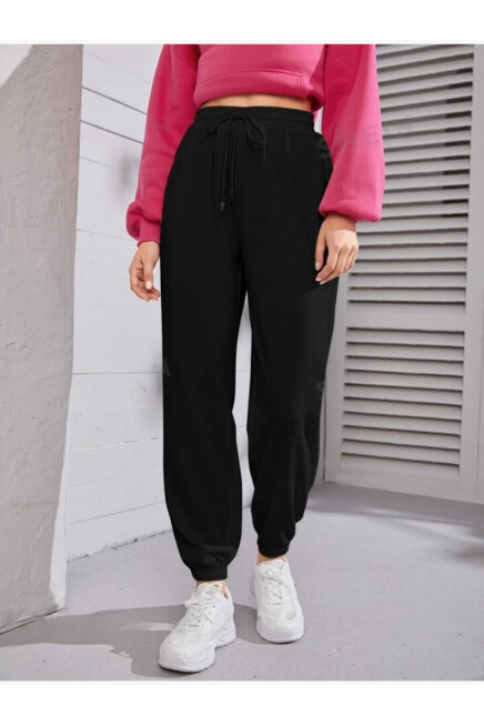 Kadın Bel ve Paça Lastikli İnce Eşofman Altı SPR24EAK82