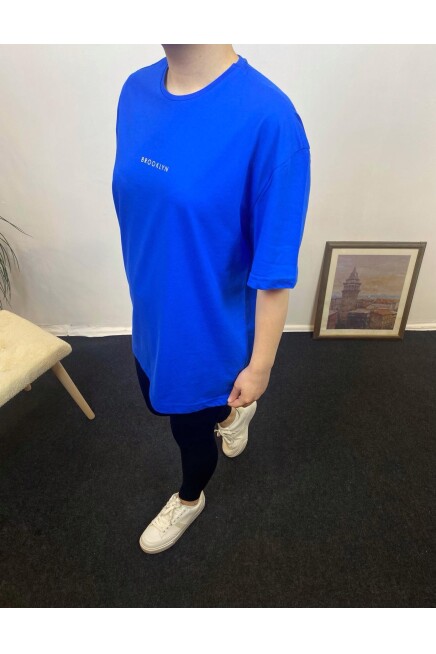 Süperlife Kadın Bisiklet Yaka Standart &Regular Fit  Brookyln Baskılı Tişort SPR21YK27