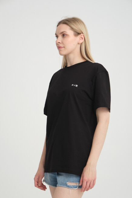 Süperlife Kadın Bisiklet Yaka Regular Fit Baskılı Tişort SPR21YK23