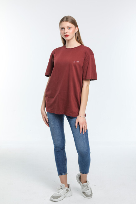 Süperlife Kadın Bisiklet Yaka Regular Fit Baskılı Tişort SPR21YK23