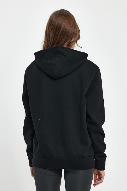 Süperlife Kadın Kapşonlu Rahat Kalıp İçi Polarlı 3 iplik Californıa Baskılı Swetashırt spr24swk03