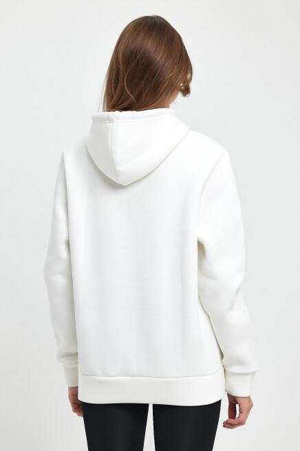 Süperlife Kadın Kapşonlu Rahat Kalıp İçi Polarlı 3 iplik Californıa Baskılı Swetashırt spr24swk03