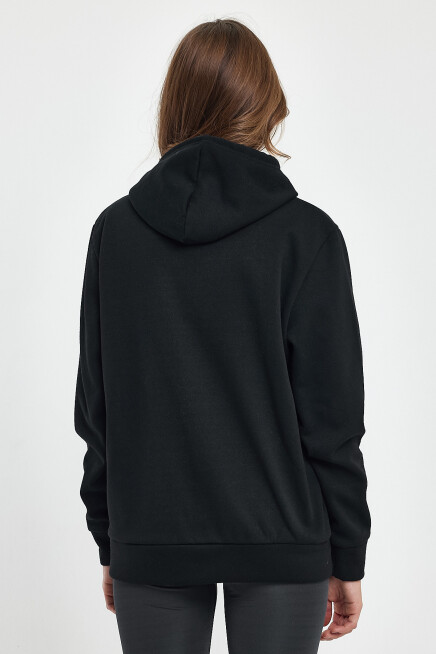 Kadın Kapşonlu Rahat Kalıp İçi Polarlı 3 iplik Californıa West  Baskılı Swetashırt SPR24SWK08