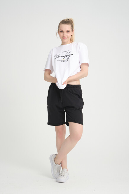 Kadın Regular Fit Duble Paça Şort SPR24SRK51