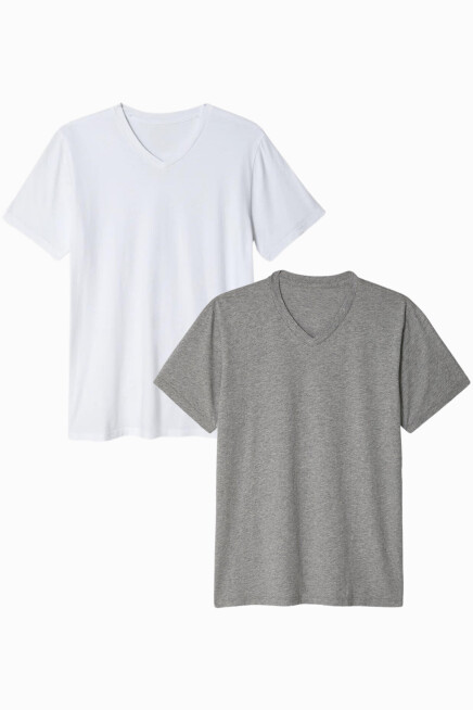 Kadın V Yaka Tshirt SPR24TSK40-2