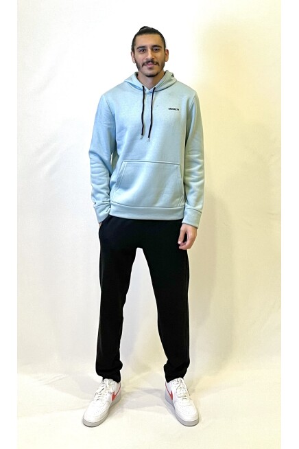 Süperlife Kapşonlu Uzun Kollu Baskılı Dar Kalıp İnce Erkek Sweatshirt SPR 2019K61