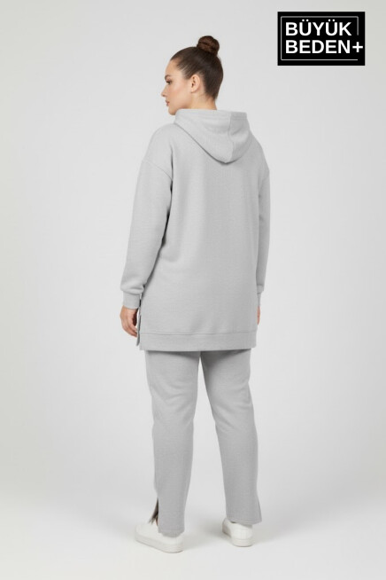 Büyük Beden Kapşonlu Tunik Sweatshırt  SPR26BTK991