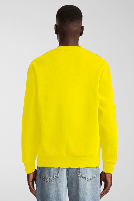 Erkek Bisiklet Yaka Rahat Kalıp 3 iplik İçi Polarlı Kalın Sweatshirt SPR24SW36