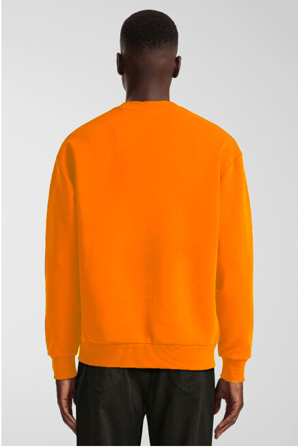 Erkek Bisiklet Yaka Rahat Kalıp 3 iplik İçi Polarlı Kalın Sweatshirt SPR25SW36