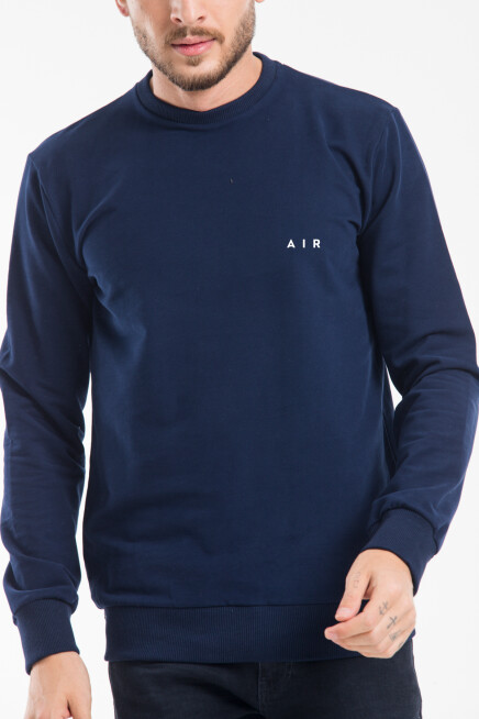 Erkek Bisiklet Yaka Regular Kalıp İnce AR Baskılı Sweatshırt SPR24SW124