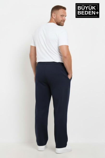 Erkek Büyük Beden BROOKLYN 1970 Baskılı Paça Reçme İnce Eşofman Altı SPR26EA952-3