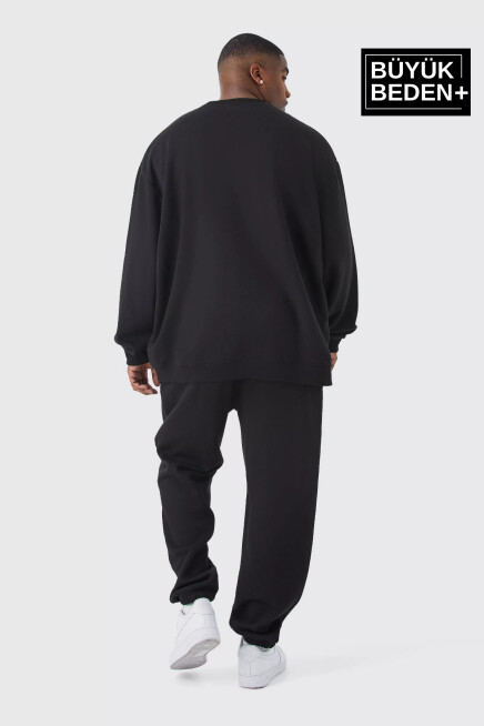 Erkek Büyük Beden Paça Lastikli Brooklyn Baskılı İnce Eşofman Altı SPR25EA53