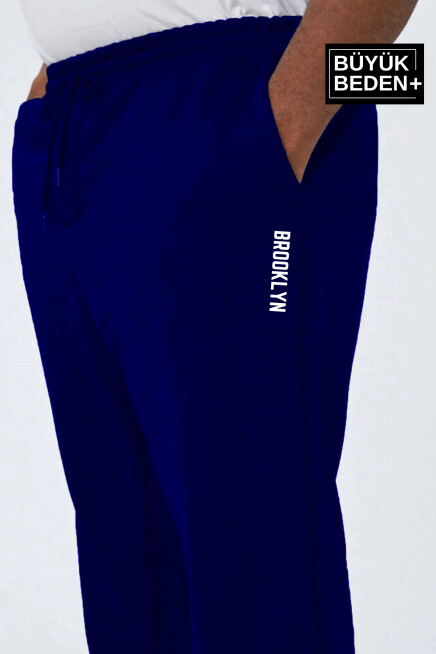 Erkek Büyük Beden Paça Lastikli Brooklyn Baskılı İnce Eşofman Altı SPR25EA53