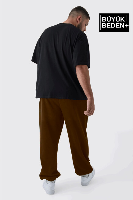 Erkek Büyük Beden Paça Lastikli Brooklyn Baskılı İnce Eşofman Altı SPR25EA53