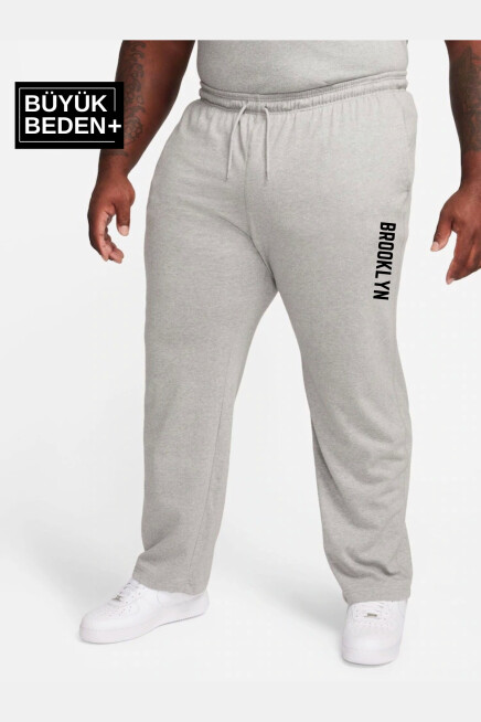 Erkek Büyük Beden Brooklyn Baskılı İnce Eşofman Altı  SPR25BEA54