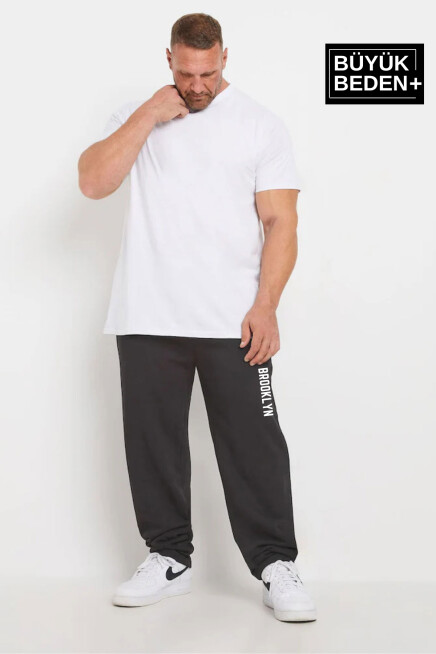 Erkek Büyük Beden Brooklyn Baskılı İnce Eşofman Altı  SPR25BEA54