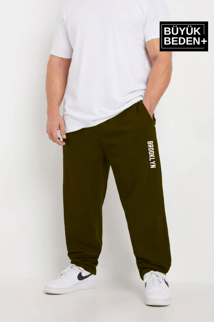 Erkek Büyük Beden Brooklyn Baskılı İnce Eşofman Altı  SPR25BEA54