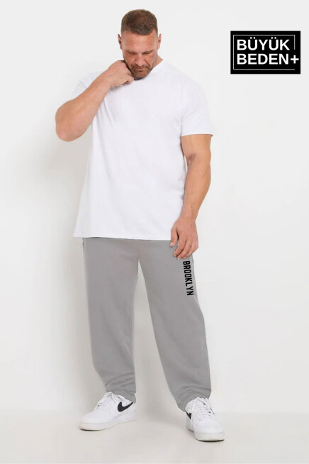 Erkek Büyük Beden Brooklyn Baskılı İnce Eşofman Altı  SPR25BEA54