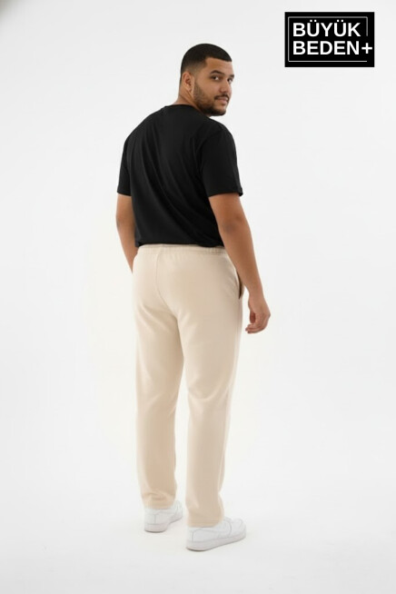 Erkek Büyük Beden BROOKLYN Baskılı Rahat Kesim Paça Reçme  ince Eşofman Altı SPR26EA952-2