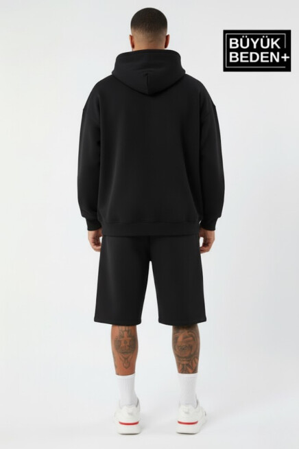 Erkek Büyük Beden Kapşonlu ince Sweatshirt SPR24BSW57