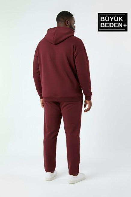 Erkek Büyük Beden Kapşonlu ince Sweatshirt SPR24BSW57