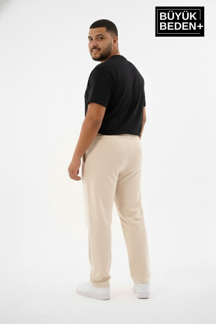Erkek Büyük Beden Rahat Kesim Paça Reçme AR Baskılı İnce Eşofman Altı SPR26EA952-1
