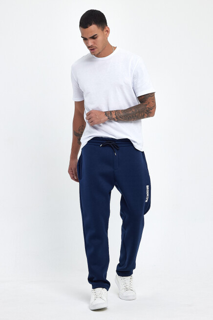 Erkek İçi Polarlı 3 iplik Kalın Brooklyn Baskılı Eşofman Altı SPR25EA70