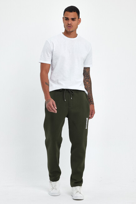 Erkek İçi Polarlı 3 iplik Kalın Brooklyn Baskılı Eşofman Altı SPR25EA70