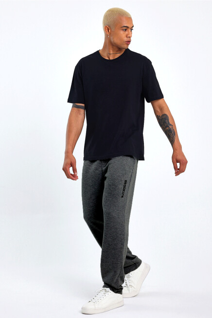 Erkek İçi Polarlı 3 iplik Kalın Brooklyn Baskılı Eşofman Altı SPR24EA70