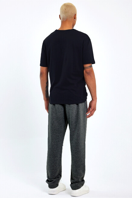 Erkek İçi Polarlı 3 iplik Kalın Brooklyn Baskılı Eşofman Altı SPR24EA70