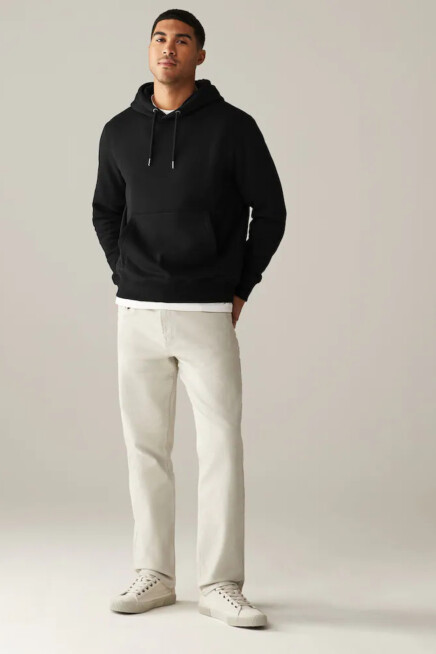 Erkek Kapşonlu Rahat Kalıp İçi Polarlı 3 iplik Kalın SweatShırt spr25sw55