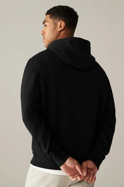 Erkek Kapşonlu Rahat Kalıp İçi Polarlı 3 iplik Kalın SweatShırt spr25sw55