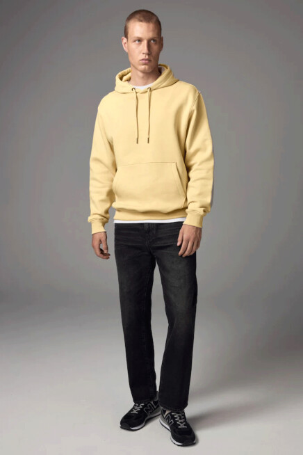 Erkek Kapşonlu Rahat Kalıp İçi Polarlı 3 iplik Kalın SweatShırt spr25sw55