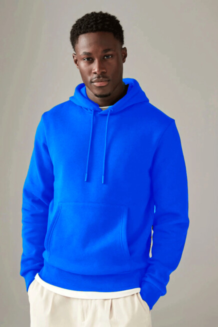 Erkek Kapşonlu Rahat Kalıp İçi Polarlı 3 iplik Kalın SweatShırt spr25sw55